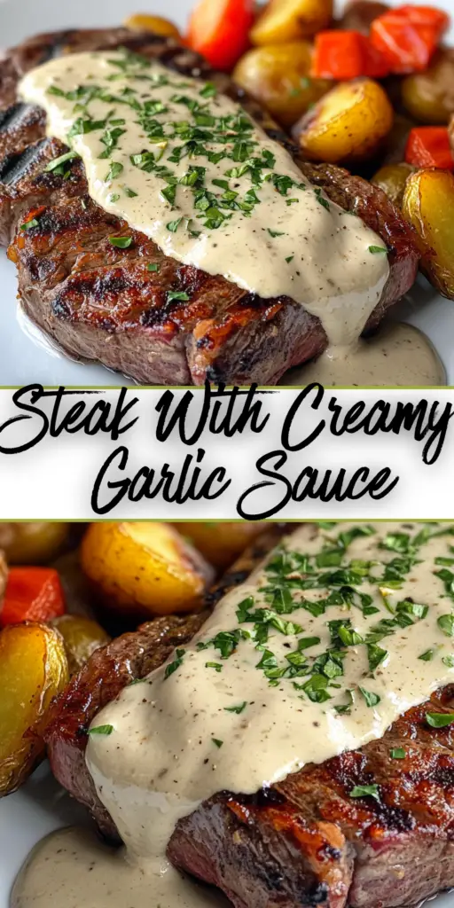 Steak with Creamy Garlic Sauce 4 13 1