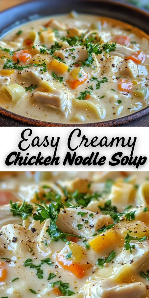 Easy Creamy Chicken Noodle Soup 4 4 8