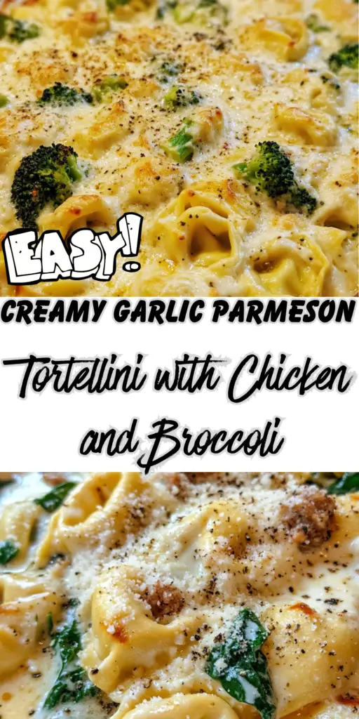 Creamy Garlic Parmesan Tortellini with Chicken & Broccoli 4 5 5