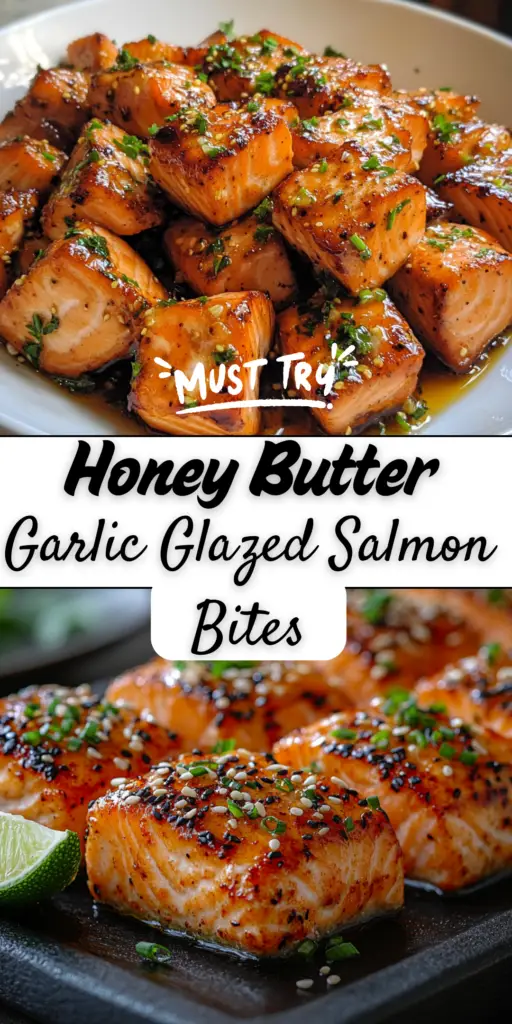 Honey Butter Garlic Glazed Salmon Bites 4 7 3