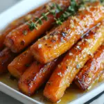 Crispy Honey Garlic Butter Roasted Carrots in 30 Minutes 5 inesboulila A close up of crispy honey garlic butter roasted ca 5a51e971 21e7 4b6e 99b5 0af1df7c4e62