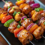 Honey Garlic Chicken Skewers 5 inesboulila A close up of honey garlic chicken skewers arranged e1cdf993 4401 47a6 8cb7 d1bdfd021502