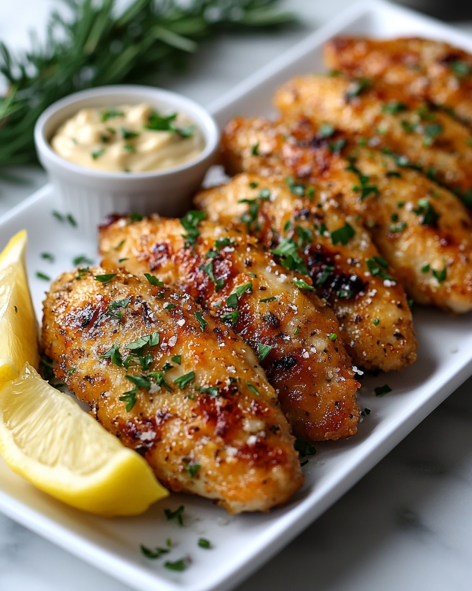 Lemon Garlic Parmesan Chicken Tenders 3 inesboulila A contemporary kitchen setting featuring lemon garl 29a3c24e 816e 4786 baff 9574f415dbd1