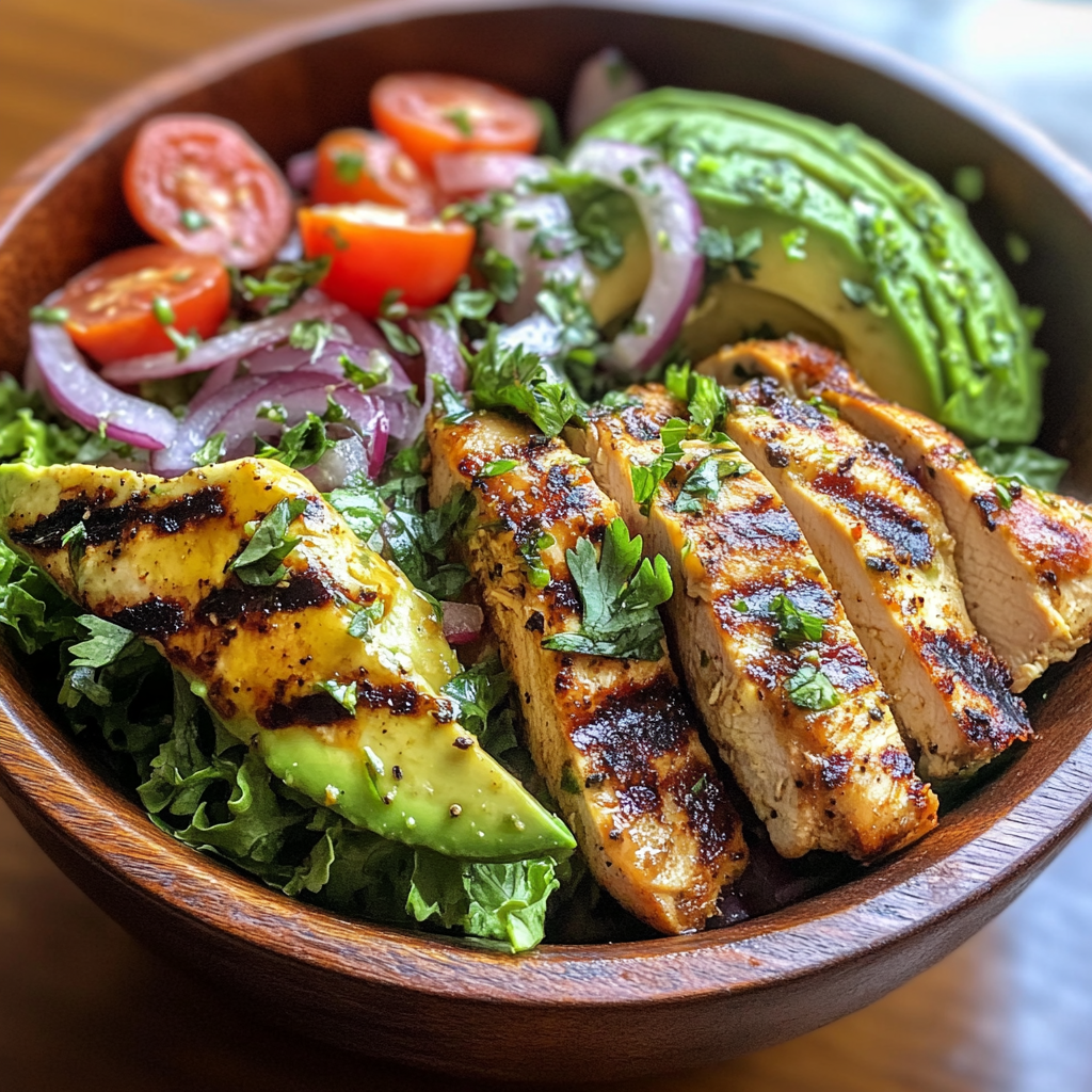 Healthy Avocado Chicken Salad 3 inesboulila A fresh vibrant bowl of healthy avocado chicken sal 9014d54f 1711 4954 8535 e57bd1e180ff