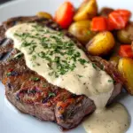 Steak with Creamy Garlic Sauce 5 inesboulila A perfectly seared whole steak golden brown crust g 7f6973ca 0f54 459d 874f 3ddf29c9dc19