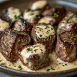 Garlic Butter Steak Bites with Parmesan Cream Sauce 5 inesboulila A plate of Garlic Butter Steak Bites with Parmesan 6f99f035 7222 4572 a56f 3640c6129c09