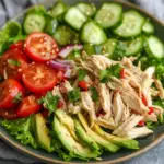 Healthy Avocado Chicken Salad 5 inesboulila A plate of Healthy Avocado Chicken Salad featuring 8275fe63 3c76 4d9c af70 bd25fe778ed7