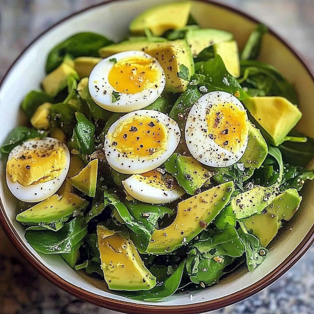 Avocado and Spinach Egg Salad Delight 3 inesboulila egg and avocado salad with seasoning on top give me 78493692 ffa0 4655 b2d4 1f218e15009d