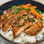 Sticky Chicken Rice Bowls Recipe 5 jtli. Teriyaki chicken with white rice and carrots v 6.1 78be0fec 3d00 4eda 99bd 44fa8a1004c4