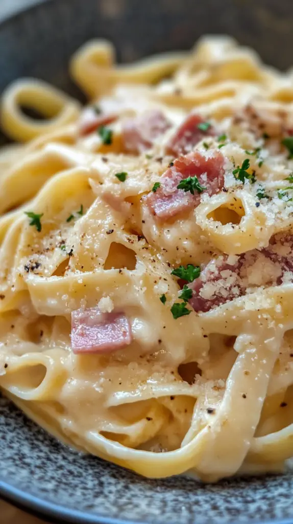 Classic Spaghetti Carbonara 3 paulikk creamy pasta with ham and cheese cinematic ar 916 v 2150ff42 0cd9 477f a019 35edc5b8bc71