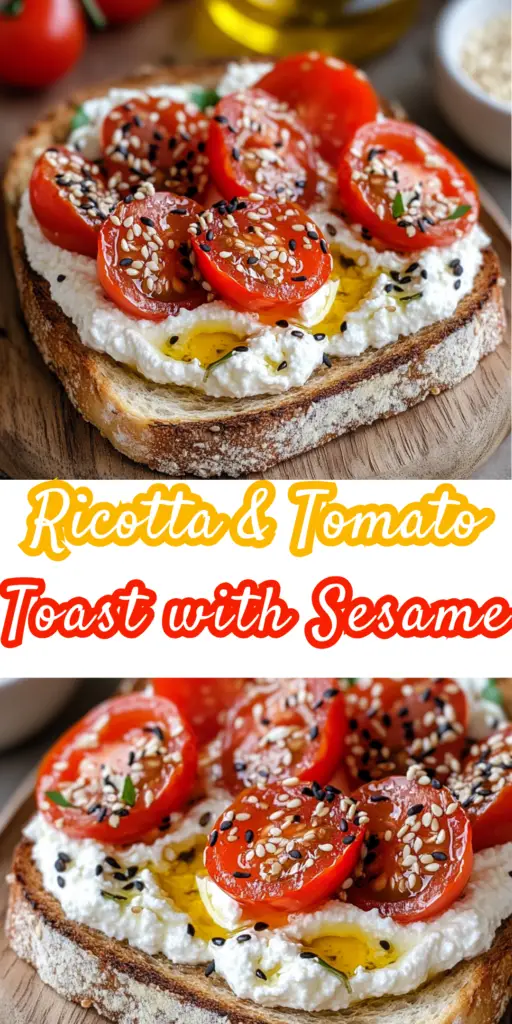 Ricotta & Tomato Toast with Sesame Seeds & Olive Oil 4 1 31