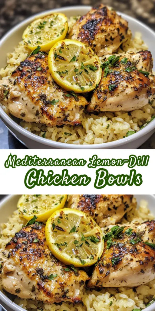 Refreshing Mediterranean Lemon-Dill Chicken Bowls 4 1 42