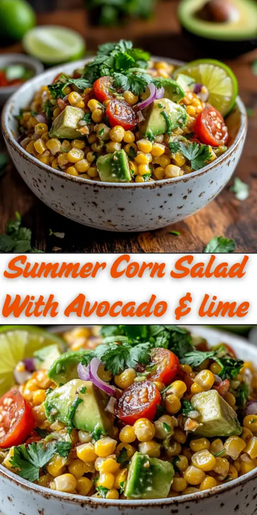 Summer Corn Salad with Avocado & Lime – Fresh & Zesty Side Dish! 4 10 16