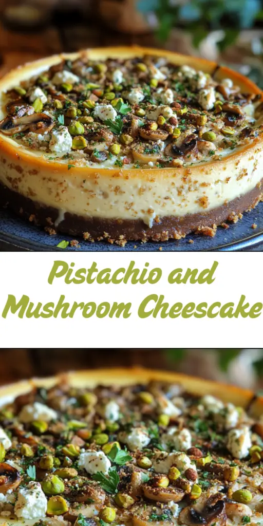 Savory Pistachio and Mushroom Cheesecake with Feta & Parmesan 4 10 35