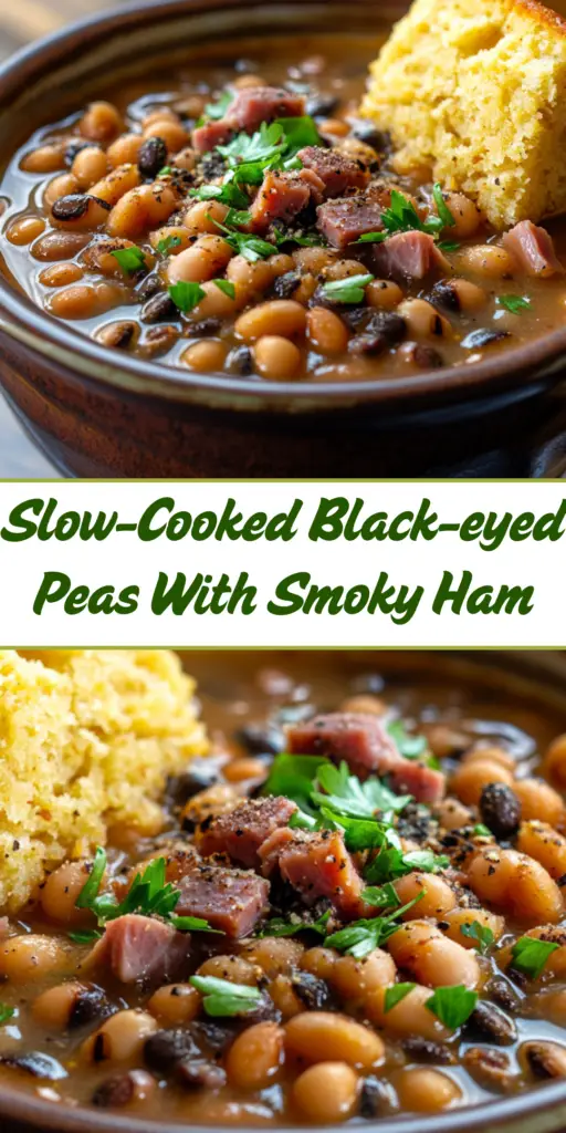 Slow-Cooked Black-Eyed Peas with Smoky Ham – Hearty & Flavorful! 4 13 10