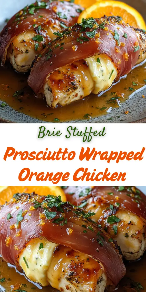 Brie Stuffed Prosciutto Wrapped Orange Chicken: A Decadent Dinner 4 13 26