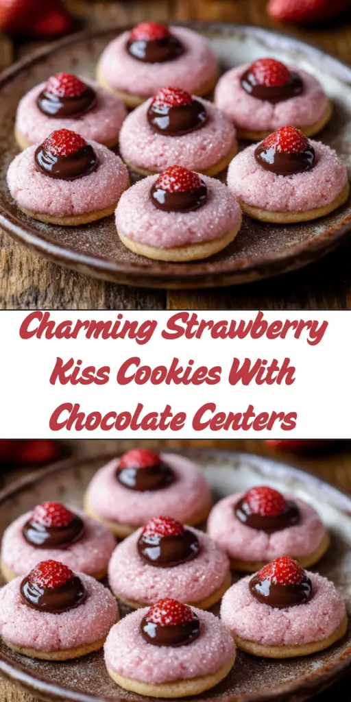 Delicious Strawberry Kiss Cookies with Chocolate Centers 4 17 9
