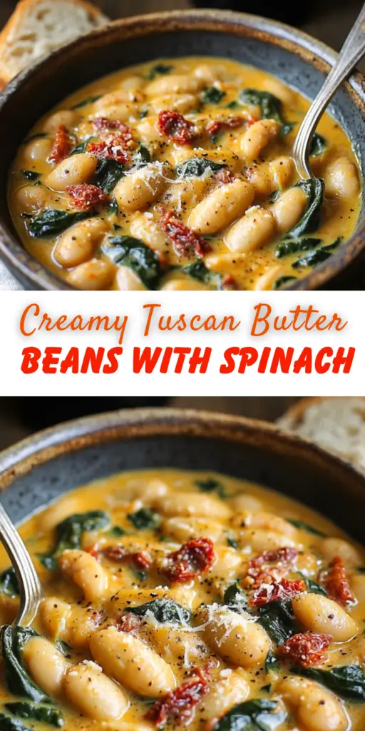 Creamy Tuscan Butter Beans with Spinach and Sun-Dried Tomatoes 4 21 21