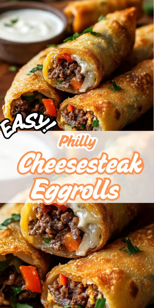 Philly Cheesesteak Egg Rolls: Crispy, Flavorful Appetizer! 4 3 37