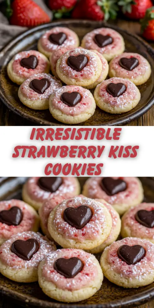 Irresistible Strawberry Kiss Cookies with Chocolate Hearts 4 7 23