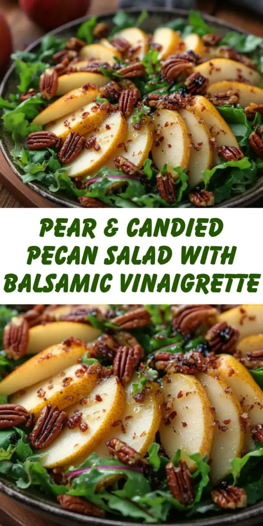 Pear & Candied Pecan Salad with Balsamic Vinaigrette 4 7 35