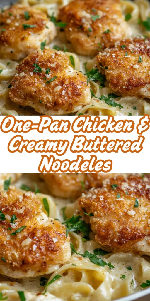 Savory One-Pan Chicken and Creamy Buttered Noodles 4 8 12