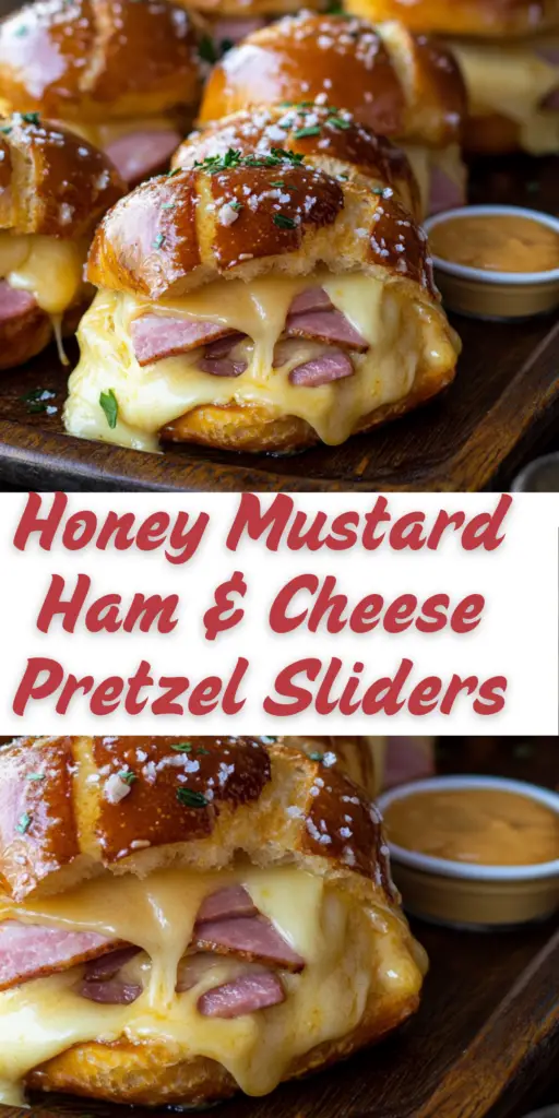 Sweet and Savory Honey Mustard Ham & Cheese Pretzel Sliders 4 8 33