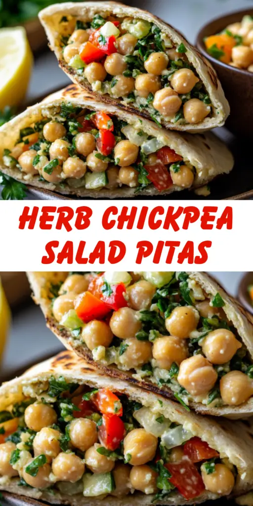 Herb Chickpea Salad Pitas - Healthy & Delicious! 4 8 48