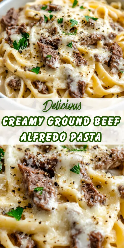 Creamy Ground Beef Alfredo Pasta 4 9 20