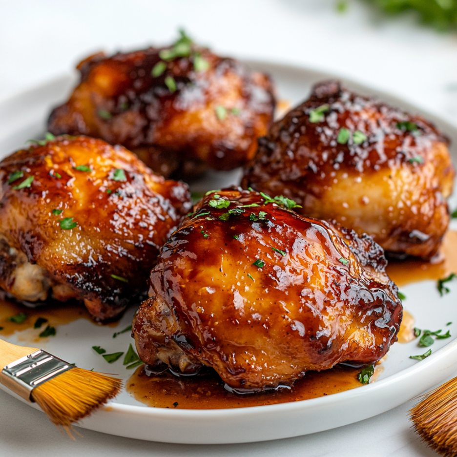 Baked BBQ Chicken Thighs 3 inesboulila A batch of freshly baked BBQ chicken thighs golden 675ade1c f965 45cd be81 946e1289ffca