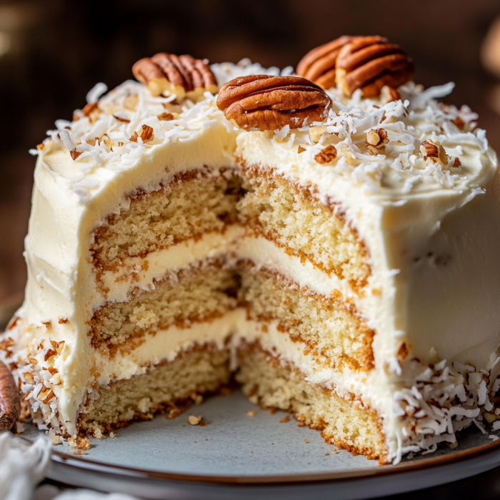 Ultimate Italian Cream Cake Recipe: Moist, Rich & Irresistible! 3 inesboulila A beautifully frosted Italian Cream Cake with three 3076289e 4e98 48c8 8250 6f941201495e