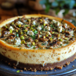 Savory Pistachio and Mushroom Cheesecake with Feta & Parmesan 5 inesboulila A beautifully plated Savory Pistachio and Mushroom cc34782d ed91 4a9d 948c 9ffcb133a996