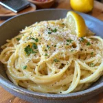 One Pot Lemon Garlic Parmesan Pasta 5 inesboulila A bowl of One Pot Lemon Garlic Parmesan Pasta featu 2b7695b4 a33e 4f14 be70 cd9726b02649