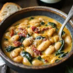 Creamy Tuscan Butter Beans with Spinach and Sun-Dried Tomatoes 5 inesboulila A bowl of creamy Tuscan butter beans featuring plum 46dfb749 1820 4484 ba8a 17a58ac65060