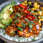 Honey Chipotle Chicken Rice Bowls: Sweet, Spicy, and Satisfying 5 inesboulila A bowl of honey chipotle chicken rice featuring jui 9400e023 2836 4151 8130 2757b855af36