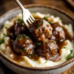 Slow Cooker Salisbury Meatballs 5 inesboulila A bowl of tender slow cooked Salisbury meatballs co 428d000d 122e 4167 8322 a9817c9d6668