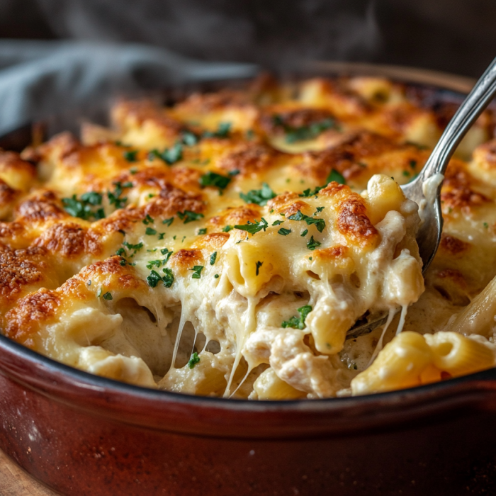 Crazy Good Chicken Pasta Casserole: A Hearty Weeknight Dinner 3 inesboulila A bubbling golden brown Chicken Pasta Casserole fre 414d9d06 6f54 4aa1 b376 e8037d9780b2