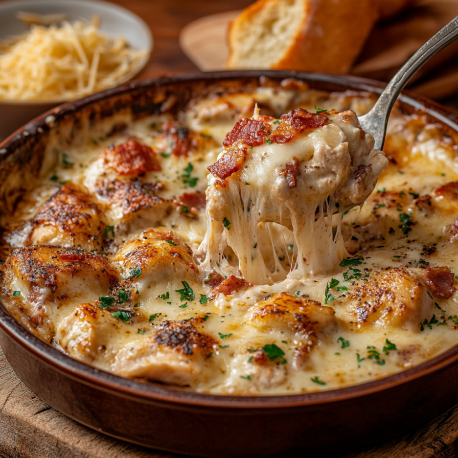 Cheesy Bacon Chicken Casserole: Perfect for Family Dinners 3 inesboulila A bubbling golden brown cheesy bacon chicken casser 916ce88c 1875 45b7 ba99 130013947254 2