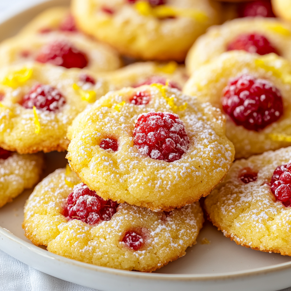 Fresh Lemon Raspberry Cookies 3 inesboulila A close up shot of freshly baked lemon raspberry co 138f1aa7 60b4 4257 abe7 78812ba31190