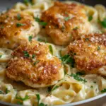 Savory One-Pan Chicken and Creamy Buttered Noodles 5 inesboulila A comforting one pan dish featuring golden crispy c 3550f094 7737 4727 8b23 b340bbc60a48