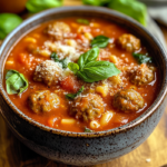 Mini Meatball & Tomato Soup 5 inesboulila A cozy bowl of mini meatball tomato soup served in 8cbf6067 852e 4e6b a0d1 072f48fcc0b2