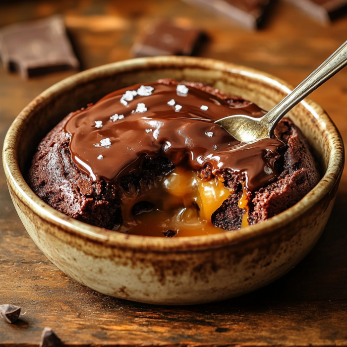 Chocolate Caramel Dump Cake 3 inesboulila A decadent Chocolate Caramel Dump Cake served in a 3309de65 c2b0 471e be9e 6d45bd5c3244