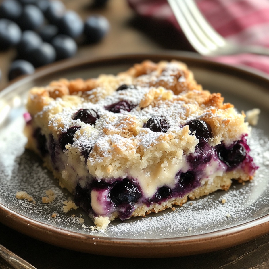 Blueberry Cream Cheese Dump Cake: Easy & Delicious Dessert 3 inesboulila A freshly baked blueberry cream cheese dump cake go a249d811 ed68 43cb b95f 69765ac7b0bd