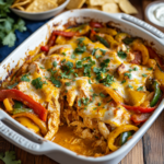 Chicken Fajita Casserole 5 inesboulila A freshly baked chicken fajita casserole in a rusti 8800be4c 08cd 49c4 8348 83ebf20188bd