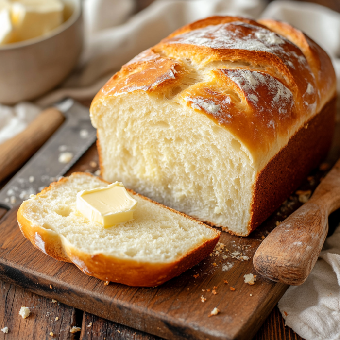 Easy Homemade White Bread – Soft, Fluffy & Bakery-Style 3 inesboulila A freshly baked loaf of homemade white bread golden b0039f25 3e57 482a 8447 a4231debb123