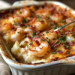 Loaded Shrimp Baked Potato Casserole: A Creamy, Delicious Delight 5 inesboulila A freshly baked shrimp loaded potato casserole gold 24bf001a 2b49 4065 a523 39087fe396e3
