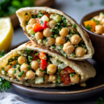 Herb Chickpea Salad Pitas - Healthy & Delicious! 5 inesboulila A freshly prepared herb chickpea salad pita cut in d5d8df60 3fb7 438b 8aa0 db5ea1697a50