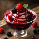 Simple Red Berry Dessert 5 inesboulila A glass dessert bowl filled with a vibrant red berr 2081127d a206 43c9 a8b8 5d4fbaebe86f