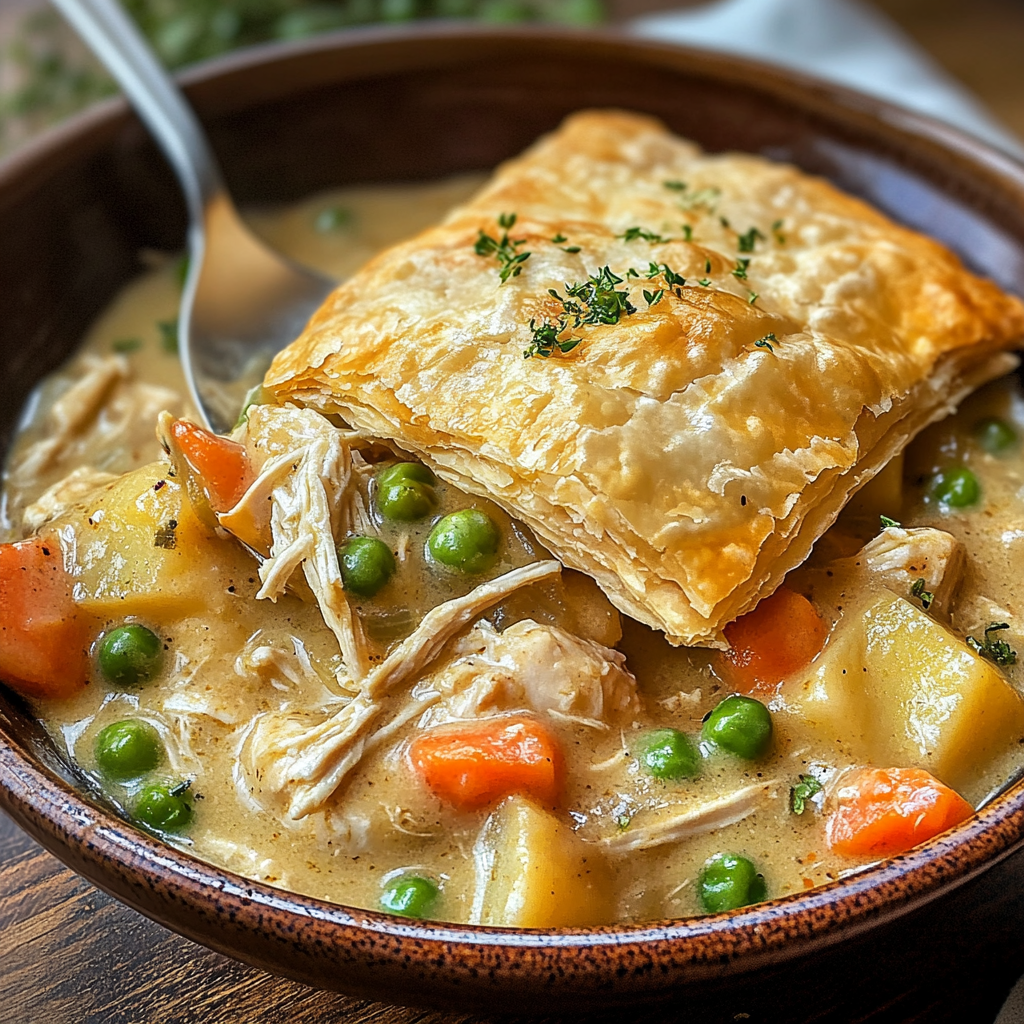 Creative Crock Pot Chicken Pot Pie Recipe for Effortless Dinners 3 inesboulila A hearty bowl of crock pot chicken pot pie filling b74f54c7 68f1 4b66 a3a8 a86178cb5b06