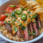 Steak & Queso Rice – The Ultimate Comfort Food! 5 inesboulila A hearty bowl of steak queso rice featuring tender 121432db 4822 46d8 8fe8 440d608ec837